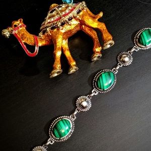 925 Bracelet Genuine Malachite